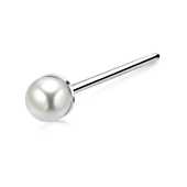 3mm Pearl Silver Straight Nose Stud NSKA-149p